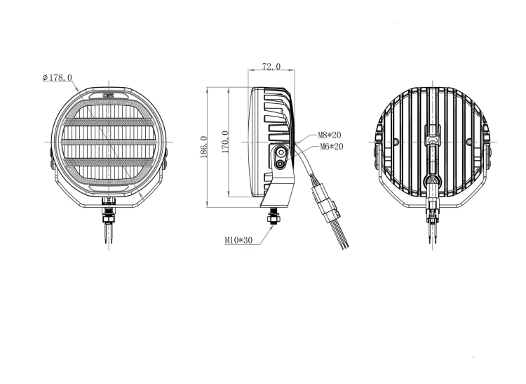 Reflektor drogowy LED OZZ XR2 P7" biały