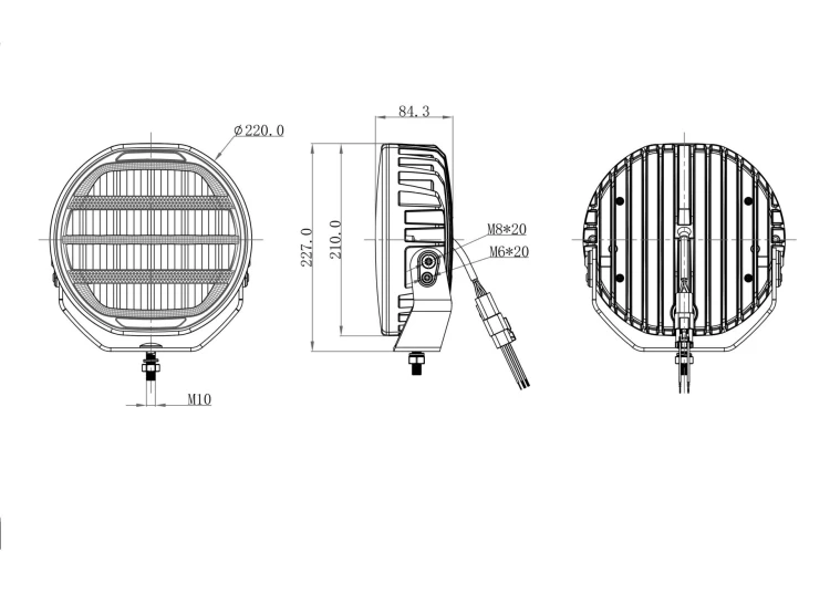 Reflektor drogowy LED OZZ XR3 P9 R65 biały