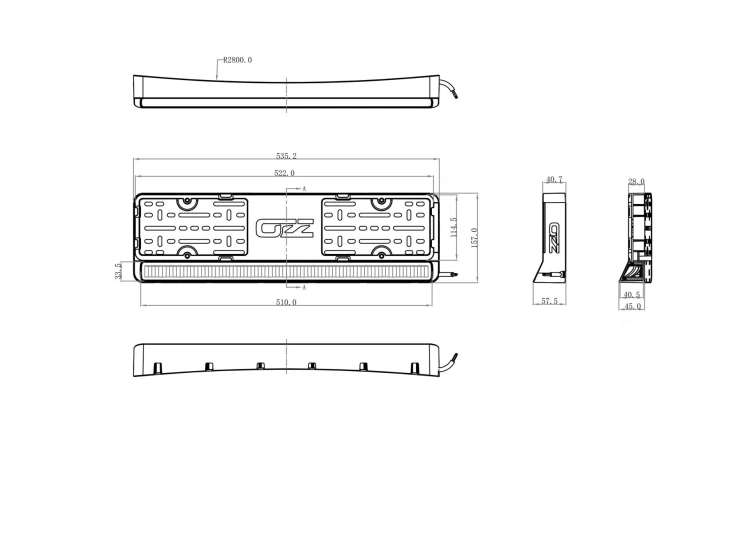 Panel LED OZZ LP1 biały + tablica rejestracyjna
