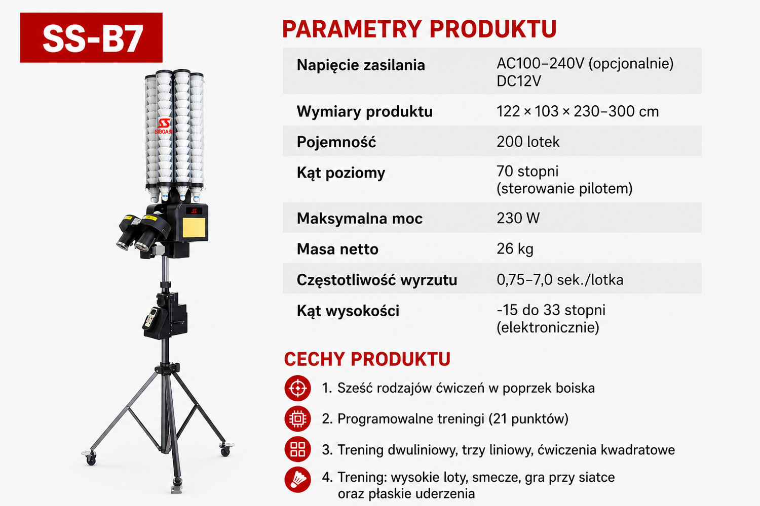 Wyrzutnia lotek badmintonowych SS-B5 – profesjonalna maszyna treningowa pol_pl_Wyrzutnia-lotek-badmintonowych-B5-profesjonalna-maszyna-treningowa-4342_2